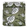 White Fish Print Bedding Sets