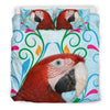 red and green macaw Parrot Print Bedding Sets