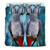 African Grey Parrot Art Print Bedding Set