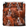 Cute Irish Red and White Setter Print Bedding Set