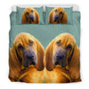 Lovely Bloodhound Dog Print Bedding Set