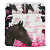 Belgian Warmblood Horse Floral Print Bedding Sets