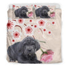 Neapolitan Mastiff Dog With Rose Print Bedding Sets