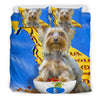 [AI Generated] Yorkie with a bowl from florida Bedding Set