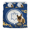 [AI Generated] French Bulldog with a bowl from Massachusetts Bedding Set