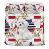 [AI Generated] Maltese Dog Georgia Print Bedding Set