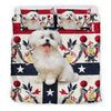 [AI Generated] Cute Maltese Dog Georgia Print Bedding Set