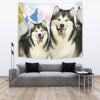 Cute Alaskan Malamute Print Tapestry