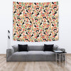 Basenji Dog Floral Print Tapestry