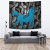 Anglo Arabian Horse On Black Print Tapestry