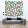 French Bulldog Floral Print Tapestry