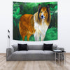 Rough Collie Dog Art Print Tapestry