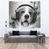 Beagle With Headphones Print Tapestry