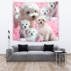 Bichon Frise On Pink Print Tapestry