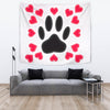 Dog Paws Love Print Tapestry