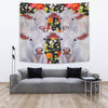 Charolais Cattle (Cow) Floral Print Tapestry