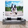 Boston Terrier Running Print Tapestry