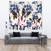 Boston Terrier On Floral Print Tapestry