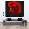 Red Siamese Fighting Fish (Betta Fish) Print Tapestry