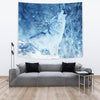 Snowy Wolf Print Tapestry