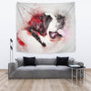 St Bernard Dog Watercolor Painting Print Tapestry