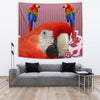 Scarlet Macaw Parrot Print Tapestry