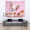 Chihuahua On Pink Print Tapestry