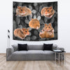 Djungarian Hamster On Black Print Tapestry