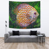 Discus Fish Floral Print Tapestry