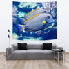 Grey And Yellow Tang Fish Print Tapestry