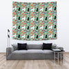 Poodle Dog Floral Print Tapestry