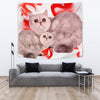 Exotic Shorthair Cat On Red Print Tapestry