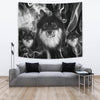 Finnish Lapphund On Black Print Tapestry