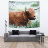 Amazing Highland Cattle (Cow) Print Tapestry