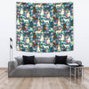 Labrador Retriever Dog Floral Print Tapestry