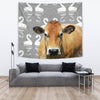 Parthenaise Cattle (Cow) Print Tapestry