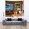 German Shepherd Dog In House Print Tapestry