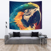 Blue And Yellow Macaw Parrot Vector Art Print Tapestry