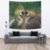 Grey Crowned Crane Bird Print Tapestry