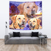 Labrador Retriever On Voilet Print Tapestry