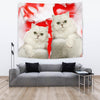 Cute Persian Cat On Red Print Tapestry