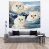 White Persian Cat On Mountain Print Tapestry