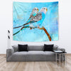 Blue Budgie Parrot Art Print Tapestry