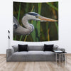 Grey Heron Bird Print Tapestry