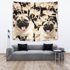 Laughing Pug Dog Print Tapestry