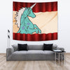 Unicorn Print Red Tapestry