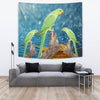 Rose Ringed Parakeet On Raining Print Tapestry