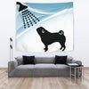 Cute Pug Dog Bath Print Tapestry