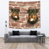 Lovely Rottweiler On Wall Print Tapestry