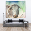 English Longhorn Cattle (Cow) Print Tapestry